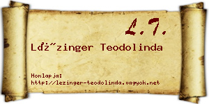 Lézinger Teodolinda névjegykártya